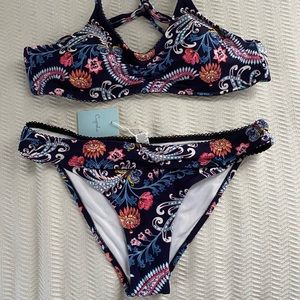 paisley pattern bikini set